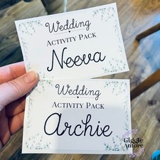 Personalised stickers Wedding Activity Box Favour party birthday White Thank You