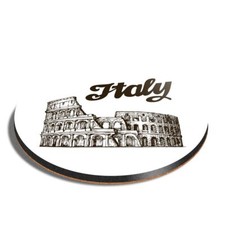 Round MDF Coaster Colosseum Rome Architecture Italy #59546