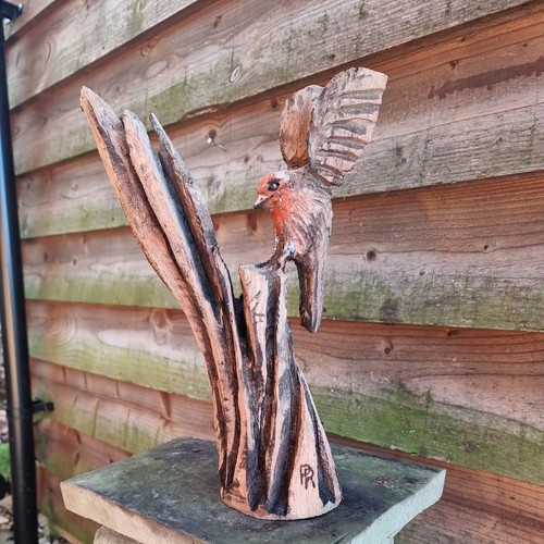 Chainsaw carved robin - chainsaw,