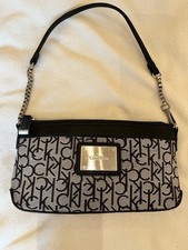 Calvin Klein Designer Shoulder Bag With Logo Embossed And Detachable Chain