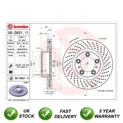 Brake disc front right sjr - front,