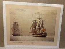 Admiral Nelson s navy naval Art Print  hms defence  by Derek Gardner. RARE