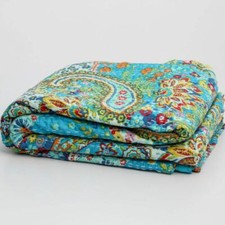 Art Kantha Twin Quilt Handmade