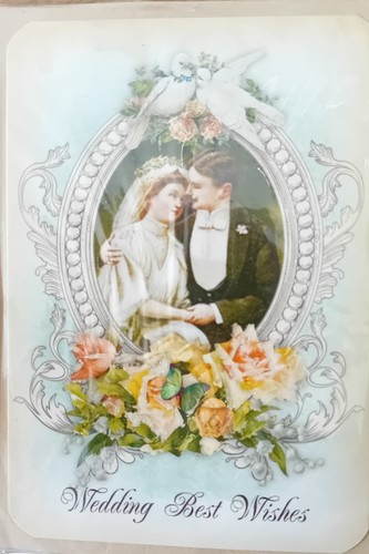 Vintage wedding card - vintage,