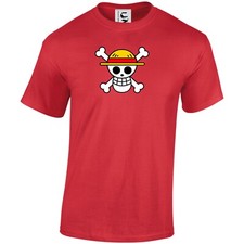 Anime One Piece Straw Hat Pirates Flag Japanese T-shirt Adults, Teens & Kids