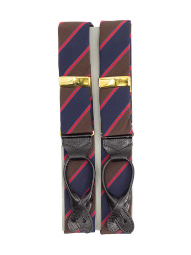 Navy brown stripe vintage - &,