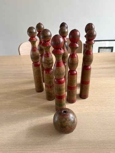 Antique set nine - nine, wooden