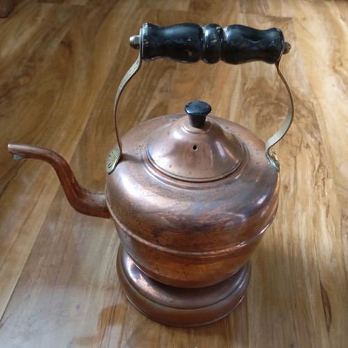 Vintage copper tea pot kettle - tea,