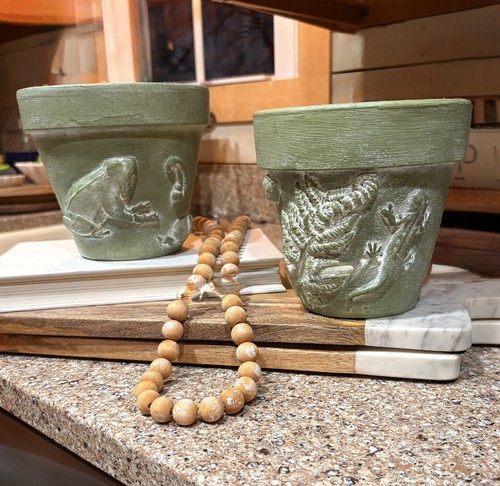Handcrafted clay frog - clay, “frog