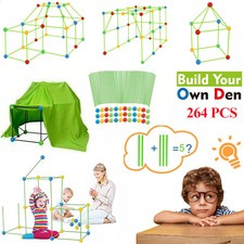 264Pcs Build Your Own Den Sets Kids DIY Tent Fun Toys House Tents Game Kid Gift~