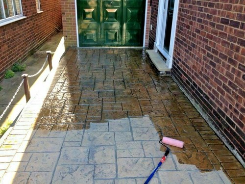 Pattern imprinted concrete - imprinted,
