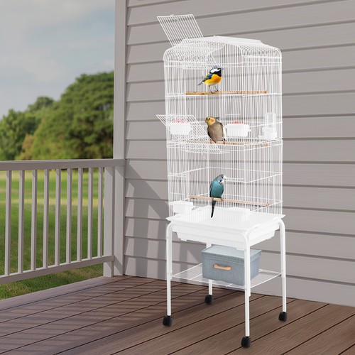 White metal large bird - metal,