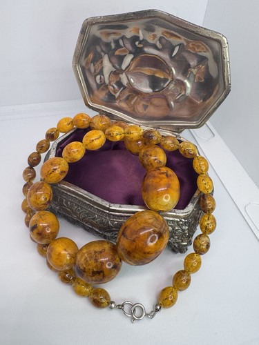 Vintage baltic amber necklace - amber,