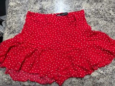 ZARA Red Polka Dot Ruffled