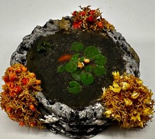 Dolls house miniature 1:12 ARTISAN garden pond + goldfish
