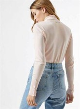 Ex Dorothy Perkins Roll Neck Jumper Pearl Button Cuff