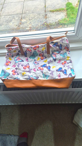 Butterfly print faux leather - butterfly,