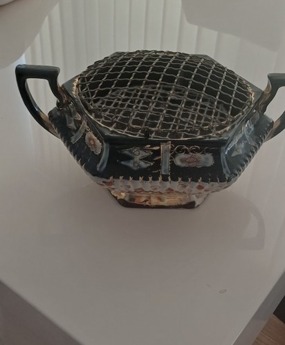 Antique jackfield rose bowl - jackfield,