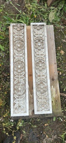 Carved marble flowered panels - flowered,