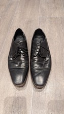 John White Black Leather Derby