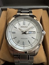 Seiko SARV001 Automatic Watch SARB035 alternative Day/Date White sunburst dial 