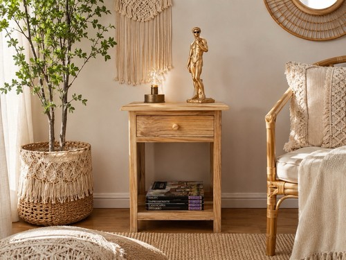 Bedside cabinet teak with - teak,