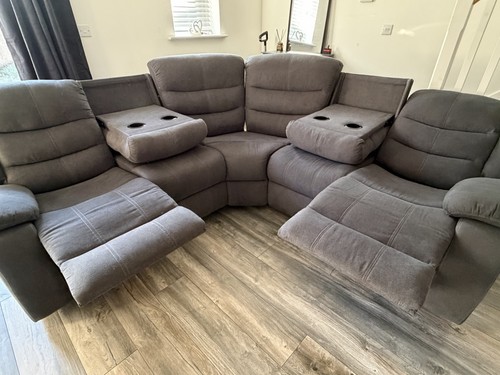 Grey corner manual recliner - manual,