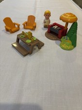 Happyland Garden BBQ With Picnic Table Chairs and Figure