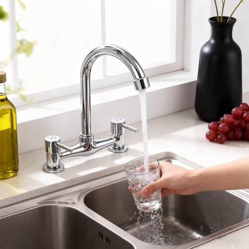Modern dual lever chrome - lever,