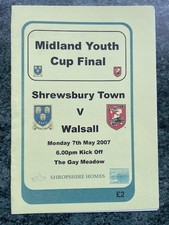 Shrewsbury Town Youths v Walsall Youths. 2006-2007 Midland YC Final Colour Issue