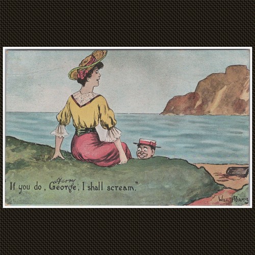Woman seaside and man in - woman,