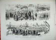 Old Antique Print 1882