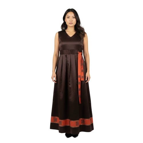 Traditional brown satin asian - traditional,