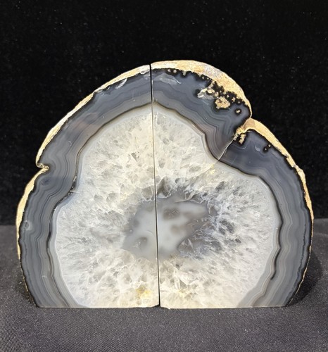 Agate geode blue bookends - geode,
