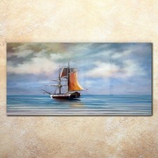 Tempered Glass Print Art Ship