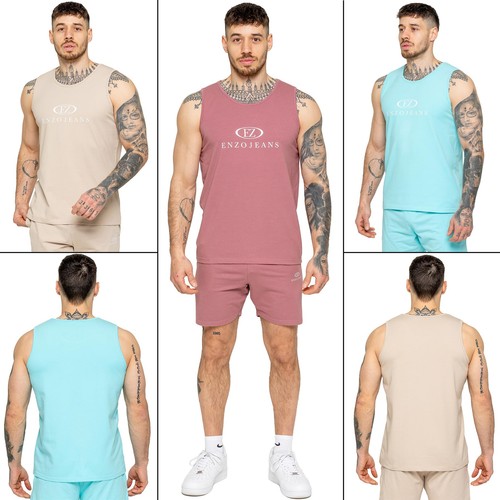 Mens enzo vests cotton - vests, stretch