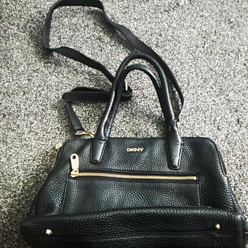 Dkny black pebbled leather - dkny,