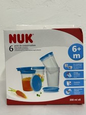 NUK 6 Baby Stackable Food Storage Pots With Lids Microwave & Freezer Safe 6M +