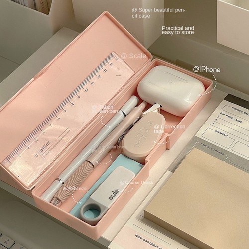 Plastic pencilcase transparent - plastic,