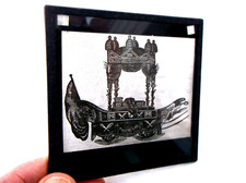 A RARE ANTIQUE HIGHLY DETAILED MAGIC LANTERN SLIDE OF LORD NELSON'S FUNERAL CAR