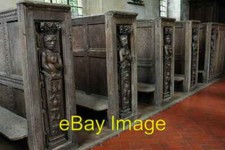 Photo 6x4 Carved pew ends Sapperton Church Each of the pew ends in Sapper c2008