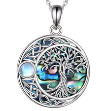 1pc/Tree of Life Necklace Abalone Shell Celtic Knot Pendant Necklace Women’s B26