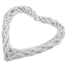 Wicker Heart Wreath White