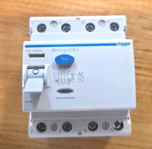 Hager 100 amp 300ma four - amp,