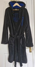 Playstation Black hooded dressing gown or bathrobe . Size S-M
