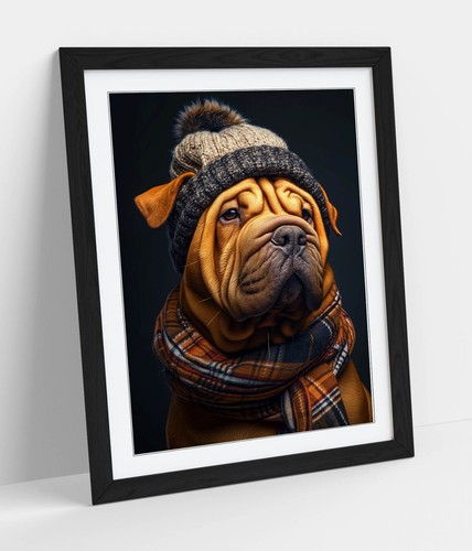 Cute shar pei dog winter - cute,