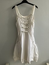 MARITHÉ FRANÇOIS GIRBAUD Corset Parachute Dress White Silk & Cotton Size M
