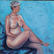 Blue study - oils on ply wood 6mm board artwork, size: 33x33cm