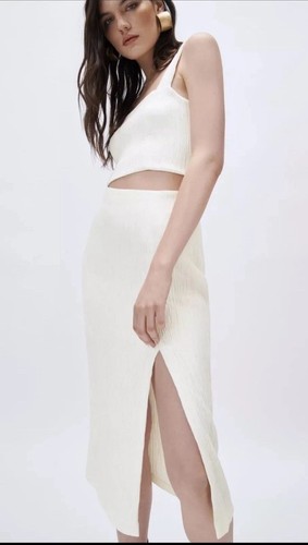 Zara white ribbed - ribbed, two