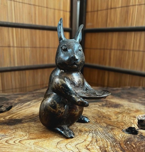 Japanese bronze rabbit usagi - rabbit,
